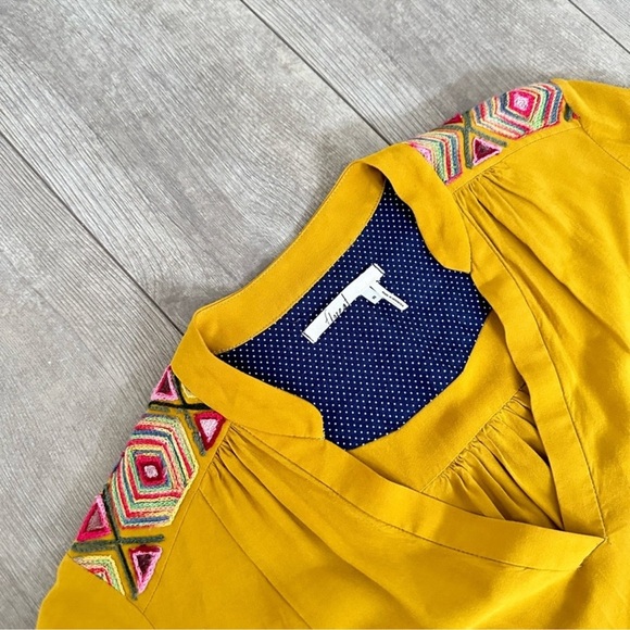 Anthropologie Floreat Raella Embroidered Long Sleeve Tunic Dress XS - Picture 8 of 16